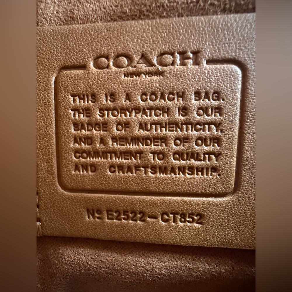 NWT！COACH ELIZA 2-WAY TOP HANDLE BAG（COACH CT852）SILVER/MAPLE fast shipping - Picture 6 of 15